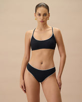Sueña™ Siyah Kontrast Fitilli Bikini Üstü