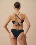 Sueña™ Siyah Kontrast Fitilli Bikini Altı