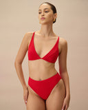 Sueña™ Kırmızı Ribanalı Çapraz Sırtlı Bikini Üstü