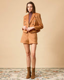 Sueña™ Yakalı Düğmeli Süet Blazer