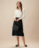 Sueña™ Beyaz V Yaka Gözyaşı Nervürlü Triko Üst