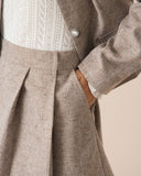 Haki Cepli Pileli Mini Etek