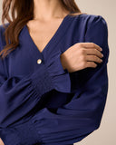 Sueña Kadın Lacivert Fırfırlı Uzun Kollu Mini Elbise