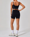 Sueña™ Siyah Yüksek Bel Yoga Şortu