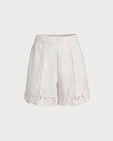 Sueña™ Beyaz Tığ İşi Pamuk Şort