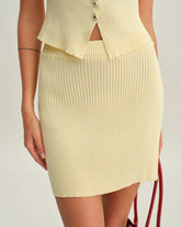 Sueña™ Bej Lastikli Bel Örgü Mini Etek