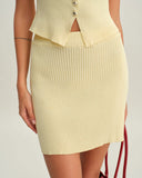 Sueña™ Bej Lastikli Bel Örgü Mini Etek
