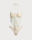 Sueña™ Beyaz File Dantelli Tankini Mayo