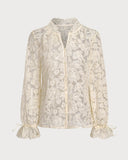 Sueña™ Bej V Yaka Volanlı Bluz