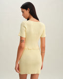 Sueña™ Bej Lastikli Bel Örgü Mini Etek