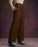 Sueña™ The Coffee Button Eğimli Cepli Düz Pantolon