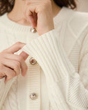 Sueña™ Beyaz Yuvarlak Yaka Bodycon Kazak Elbise