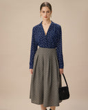 Sueña Lacivert V Yaka Puantiyeli Cepli Bluz