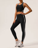 Sueña™ Siyah Yuvarlak Yaka Yoga Atleti - Hafif Destekli