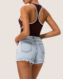 Sueña™ Kahverengi Yuvarlak Yaka Yoga Atleti - Hafif Destekli