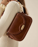 Sueña™ Kahverengi Metal Tokalı Kapaklı Çanta