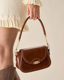 Sueña™ Kahverengi Metal Tokalı Kapaklı Çanta
