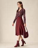 Sueña™ Mor Çiçekli Dantelli Anvelop Tişört