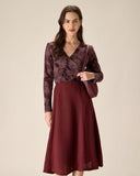 Sueña™ Mor Çiçekli Dantelli Anvelop Tişört