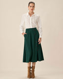 Sueña™ Beyaz Jakarlı Düğmeli Gömlek