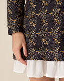 Sueña™ Siyah Kontrast Kolları Kabarık Mini Elbise