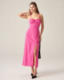 Sueña™ Kırmızı Dantelli Sırtı Açık Slip Midi Elbise