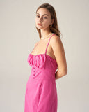 Sueña™ Kırmızı Dantelli Sırtı Açık Slip Midi Elbise