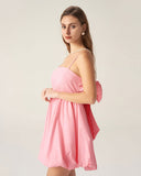 Sueña™ Pembe Fiyonklu Dantelli Slip Mini Elbise