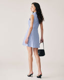 Sueña™ Mavi Çizgili Düğmeli Mini Elbise