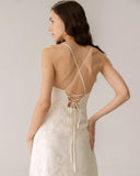 Sueña Kayısı Jakarlı Korse Slip Maxi Elbise