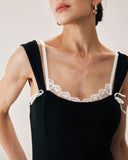 Sueña Siyah Bodycon Slip Maxi Elbise