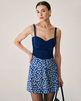 Sueña™ Lacivert Kalp Yaka Kısa Camiş