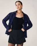 Sueña™ Lacivert Jakarlı Uzun Kollu Gömlek