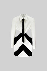 Entegre Gömlek Üstü ve Kravatlı Çağdaş Elbise