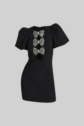 Fiyonklu Klasik Mini Elbise