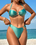 Sueña™ Yeşil O-Ringli Halter Bikini Takımı