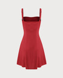 Sueña™ Kırmızı A Kesim Slip Mini Elbise