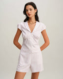 Sueña™ Pembe Çizgili Cepli Şort