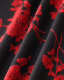 Sueña™ Siyah Çiçekli Şifon Slip Uzun Elbise