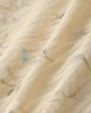 Sueña Sarı Çiçekli Kap Kol Fırfırlı Midi Elbise