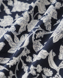 Sueña™ Mavi Çiçekli V Yaka Dantelli Midi Elbise