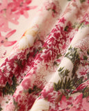 Sueña™ Pembe Çiçekli Fırfırlı Askılı Midi Elbise