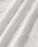 Sueña™ Beyaz Jakarlı Beli Lastikli Midi Etek