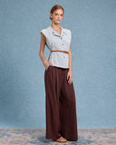 Sueña™ Mavi Kuşaklı Kolsuz Bluz