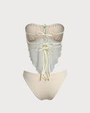 Sueña™ Beyaz File Dantelli Tankini Mayo