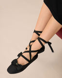 Sueña™ Enfiis Siyah Saten Kare Burunlu Babet