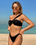 Sueña Siyah Dantelli Önü Bağlamalı Bikini Takımı