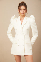 Regal Grace Balon Kollu Düğme Detaylı Ceket Elbise