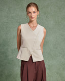 Sueña Bej Tek Sıra Yelek