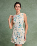 Sueña™ Yeşil Çiçekli Bitki Kolsuz Mini Elbise